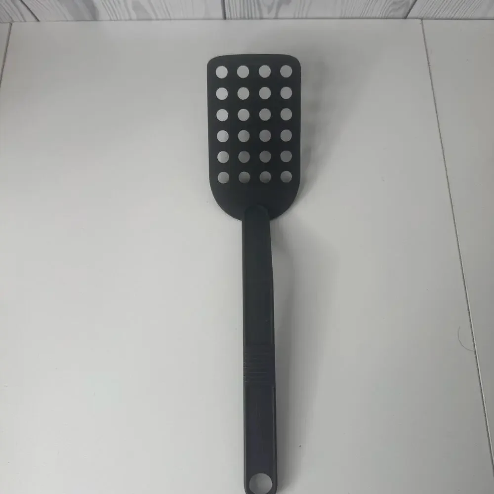 T-Fal Black Nylon Slotted Holes Spatula Plastic Lightweight Flipper